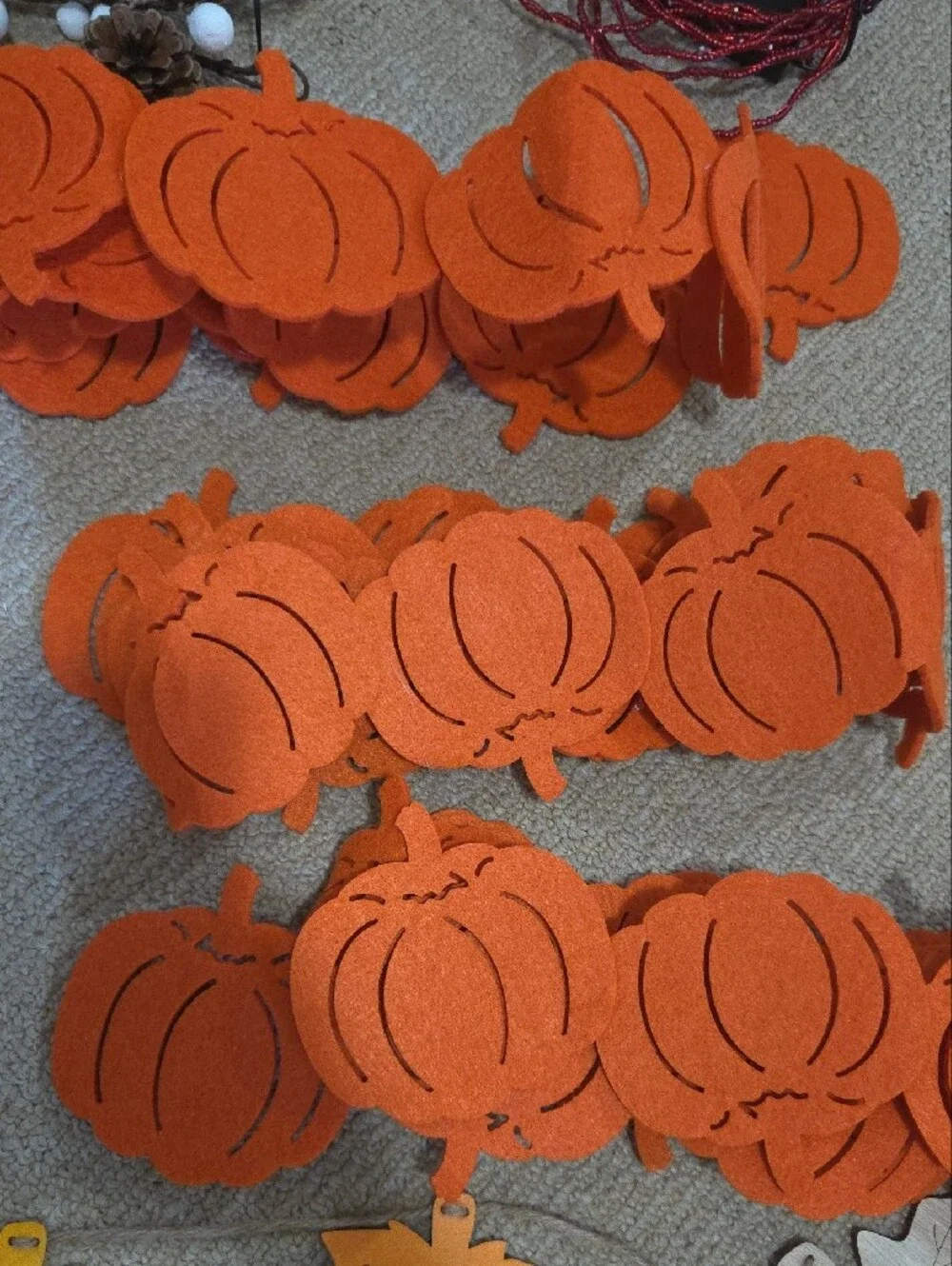 Autumn Pumpkin & Leaf Garland - Orange Fall Party Decor